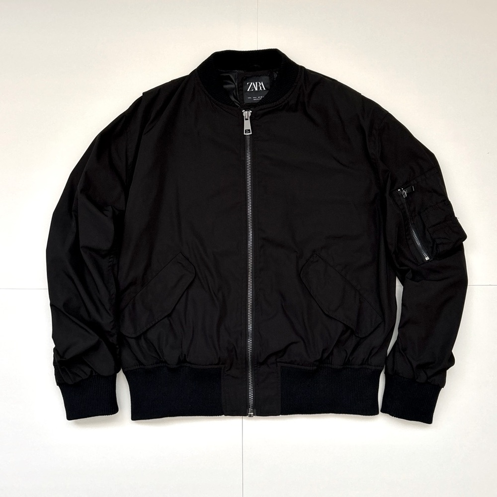 Zara Black Bomber Jacket